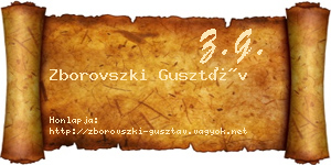 Zborovszki Gusztáv névjegykártya